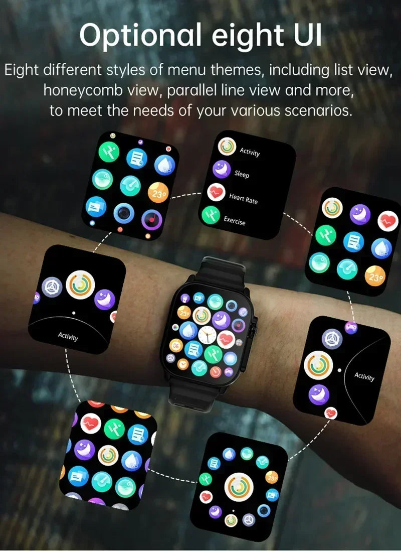 DT900 Ultra 9 Smart Watch 2.09" Big Display 7 Straps Bluetooth Call Fitness Tracker Smartwatch For IOS Android ﻿