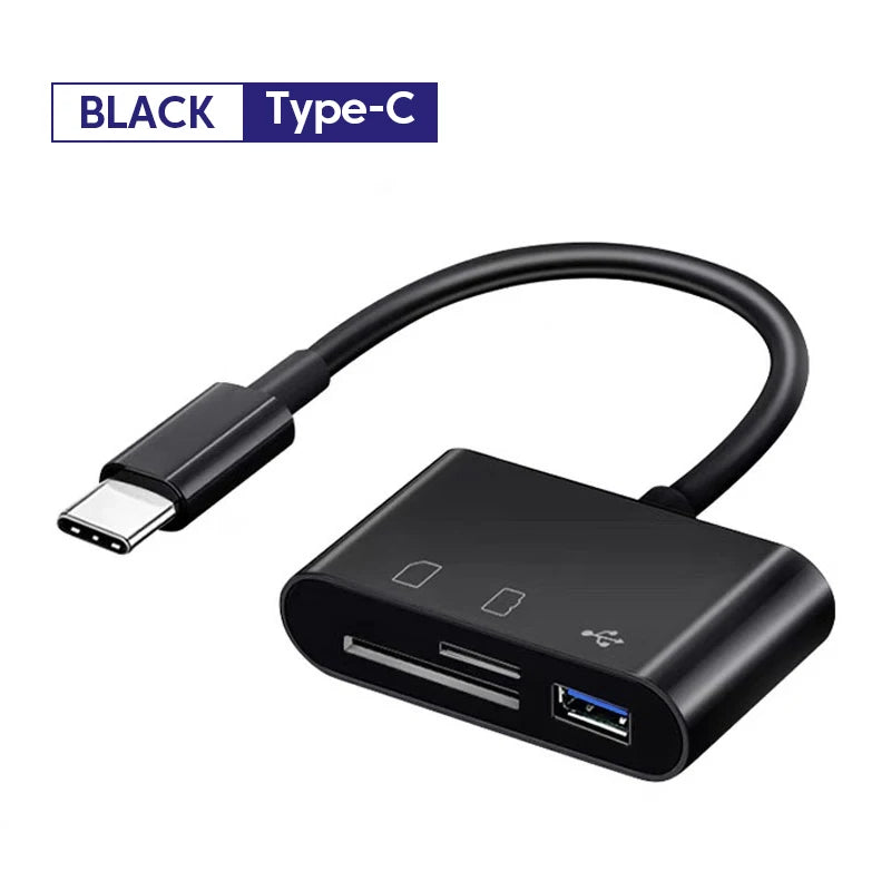 OTG Adapter Type C Plug TF/SD Card Reader For Xiaomi Oneplus iPhone OPPO POCO Cell phone Accessories 3 in 1 USB C to A Connector