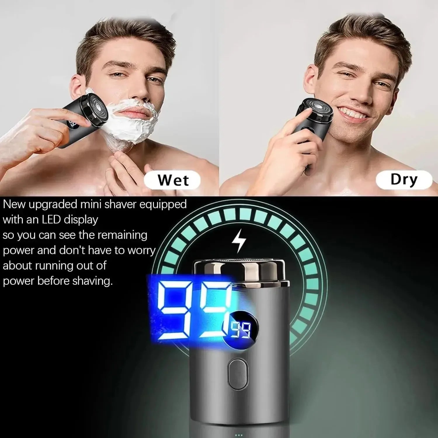Men's Electric Shaver Usb Charge Mini Pocket Travel Razor Wet-Dry Comfortable Easy Travel Beard Body Hair Trimmer Pocket Razor
