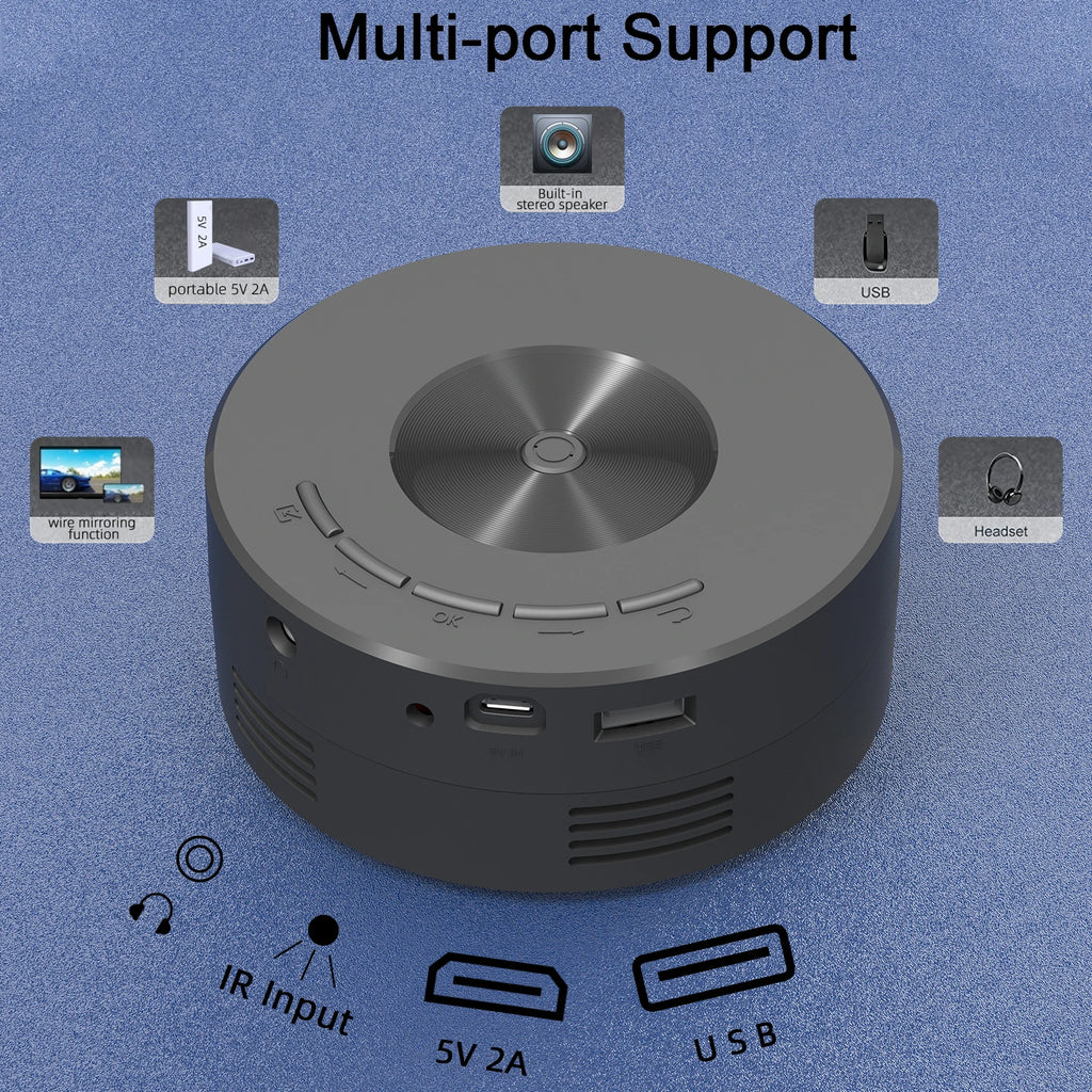 YT200 projector portable home theater small entertainment projector, can be plugged into a phone, supports 5V2A mobile power