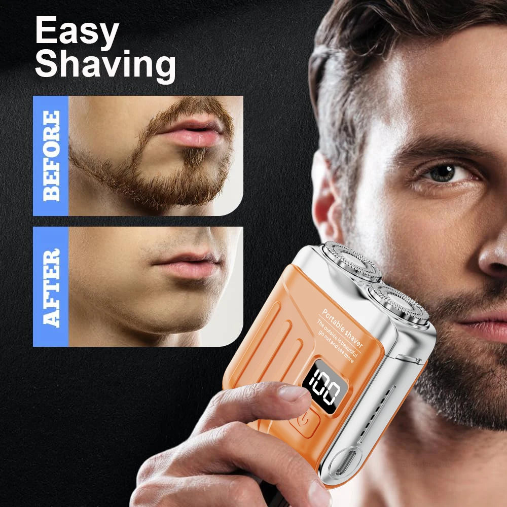 Electric Shaver for Men Beard Trimmer Mini Electric Razor for Men Rechargeable Shaving Razor Dual Blade Men's Shaver Machine