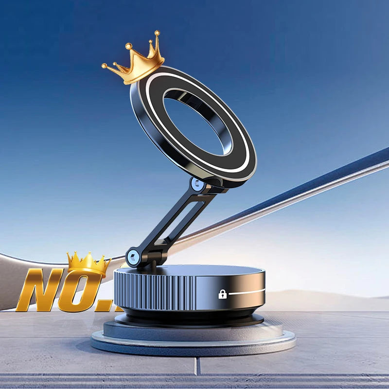 Super Strong Magnetic Phone Holder Foldable Design 360° Adjustable Vacuum Car Mount For Car Desk Bathroom Phone Holder