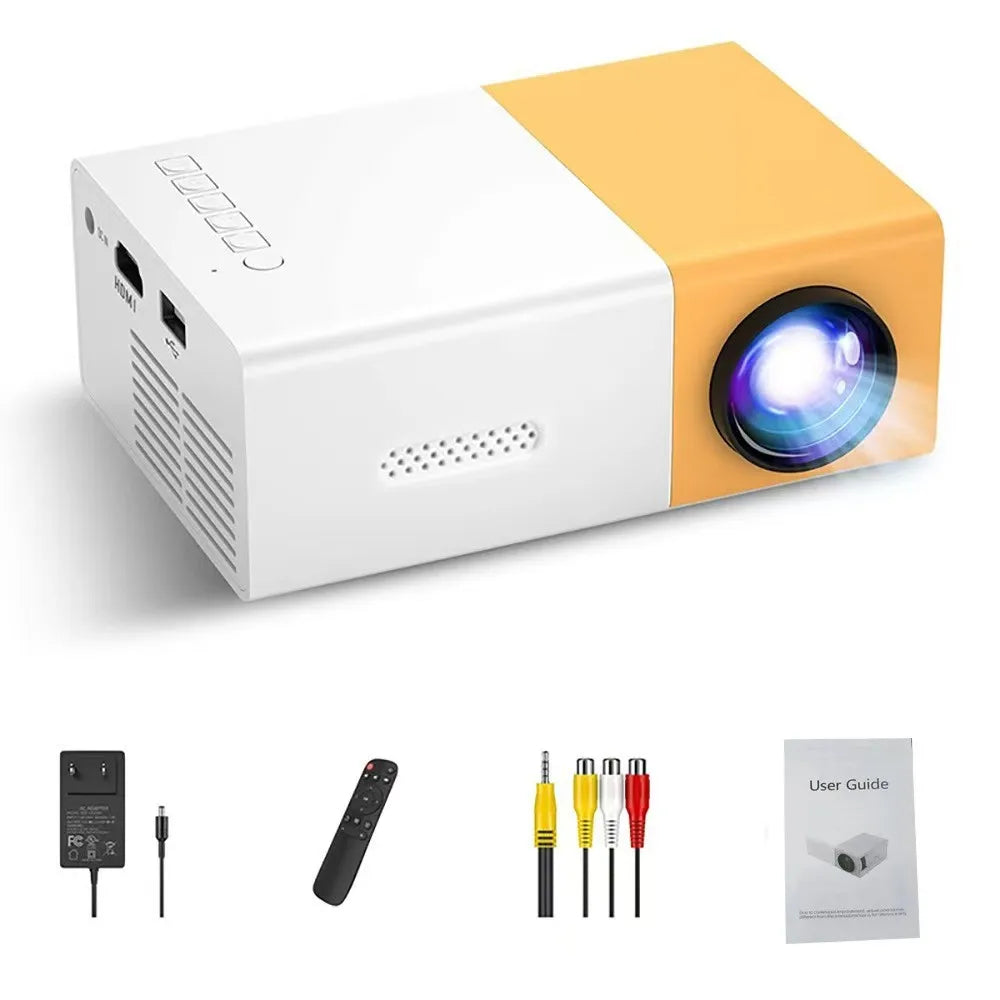 FOCABO YG300 Mini Portable Projector, 4K Audio-Visual, HD Smart LCD, Home Wall Projection