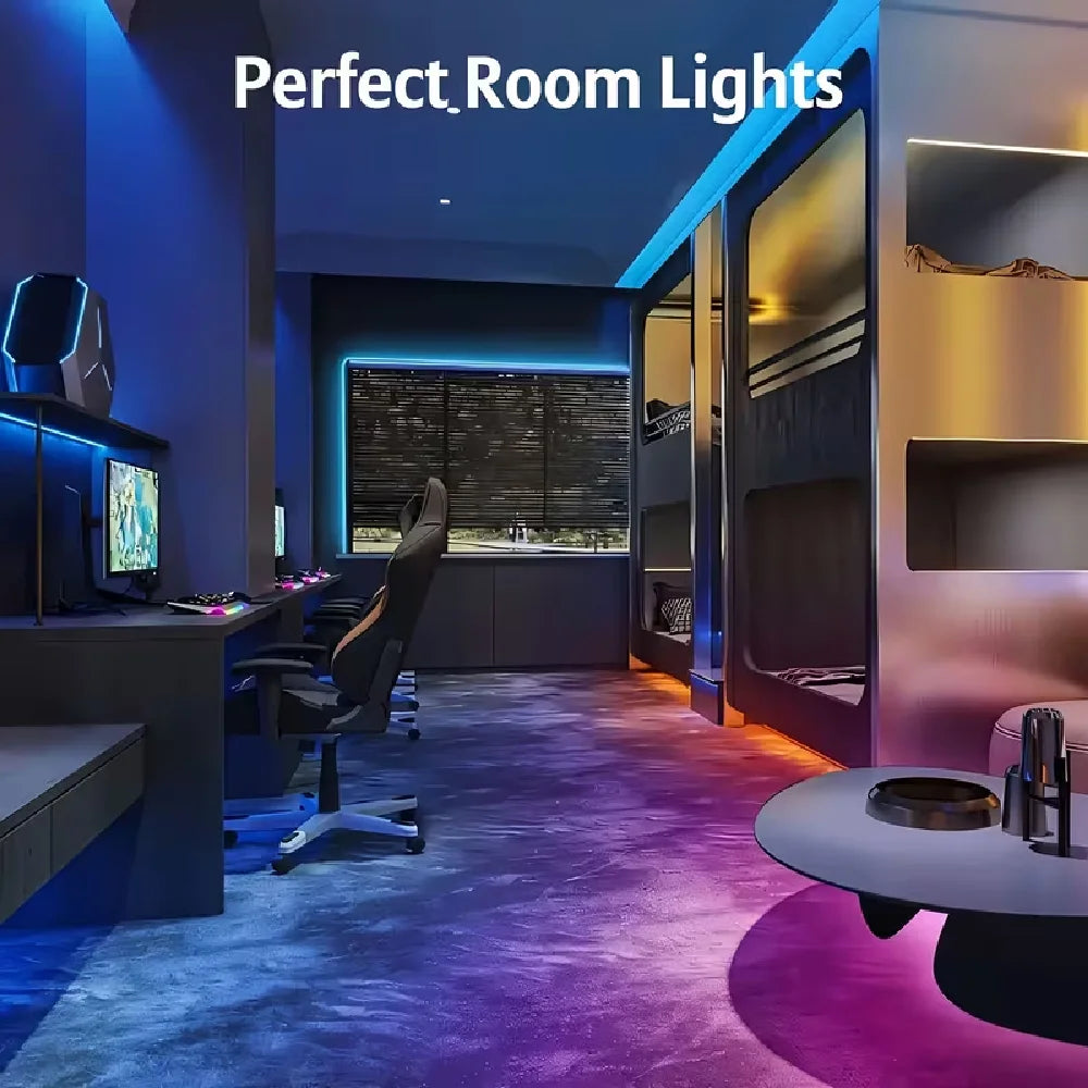 2835 LED Strip Light RGB Rope Lights Self-Adhesive Cuttable Battery Powered for TV/PC Backlighting Gaming Room Decoration