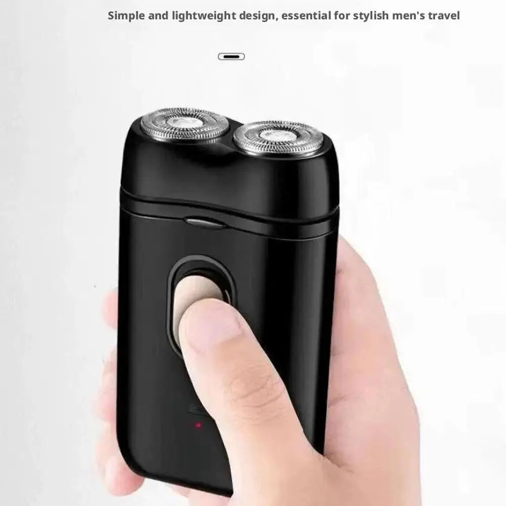 USB Rechargeable Electric Shaver for Men Portable Waterproof Mini Travel Rotary Razor
