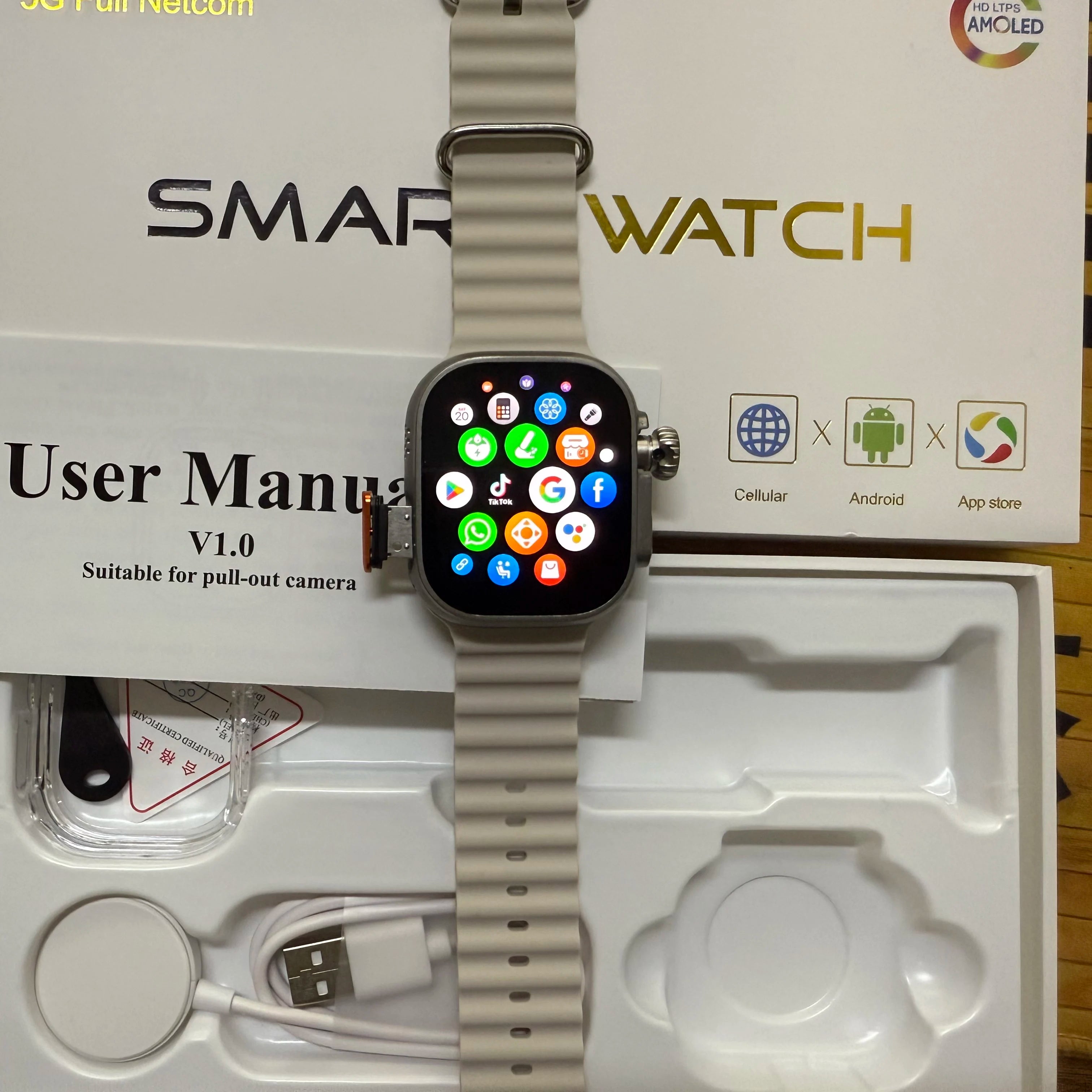 Ultra 4 Smartwatch 5G Full Netcom Touch ID 2.29inch Amoled Smart Watch With Rotary Camera GPS Position WIFI Infrared Sim Card