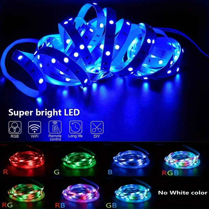 RGB Led Strip Lights 40m 30m 20m 10m 5m Music Sync Led Room Light with APP Control Flexible Ribbon for Room Bedroom Decoration