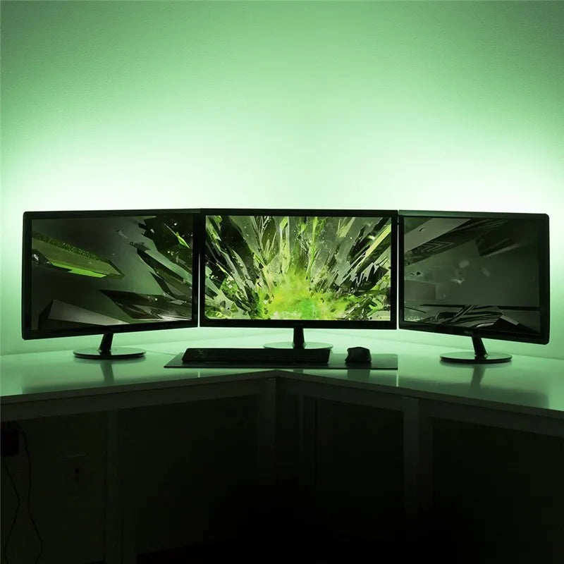 LED Strip Light RGB 2835 Flexible Lamp Tape Diode USB Cable 3 Key Control DC5V 1M 2M 3M 4M 5M Desk Screen TV Background Lighting