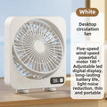 Rechargeable Mini Desktop Fan 1200mAh 5 Gears Portable Cooling Fan Powerful Wind Quiet Operation 360 ° Rotation USB Charging