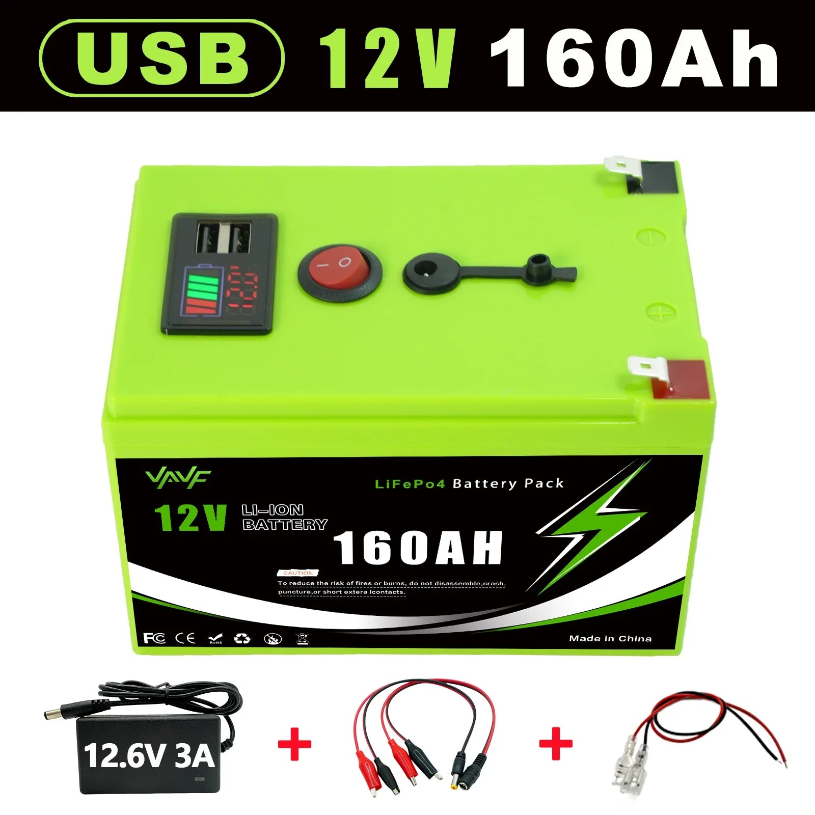 12V 200AH ️Solar Battery☃️ Lithium Deep Cycle Battery🌊Integrated BMS-Perfect for Solar Systems, Campers, Boats&Cabin Power