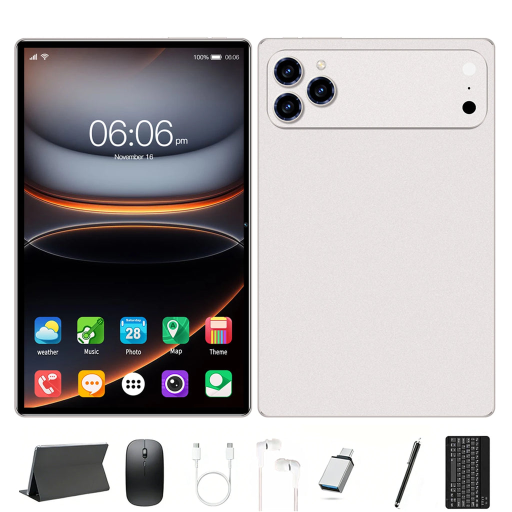 Android 15 tablet, 10.1-inch tablet, 8GB + 256GB, expandable, 2-in-1 tablet with keyboard, protective case, stylus, octa-core
