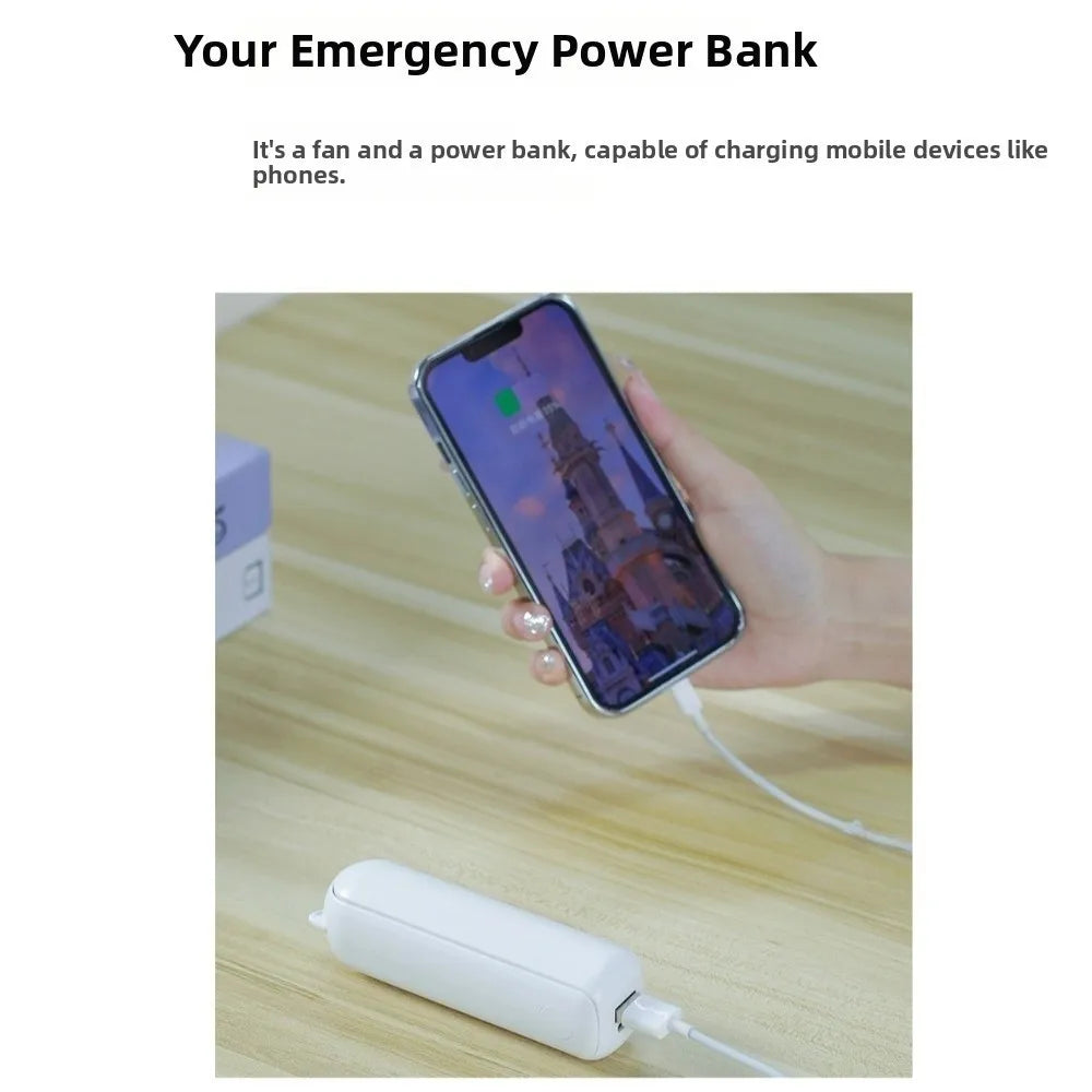 USB Rechargeable Portable Mini Handheld Fan 3 Speed Adjustable Small Pocket Fan Cute 2000mAh Strong Wind Electric Fan Travel