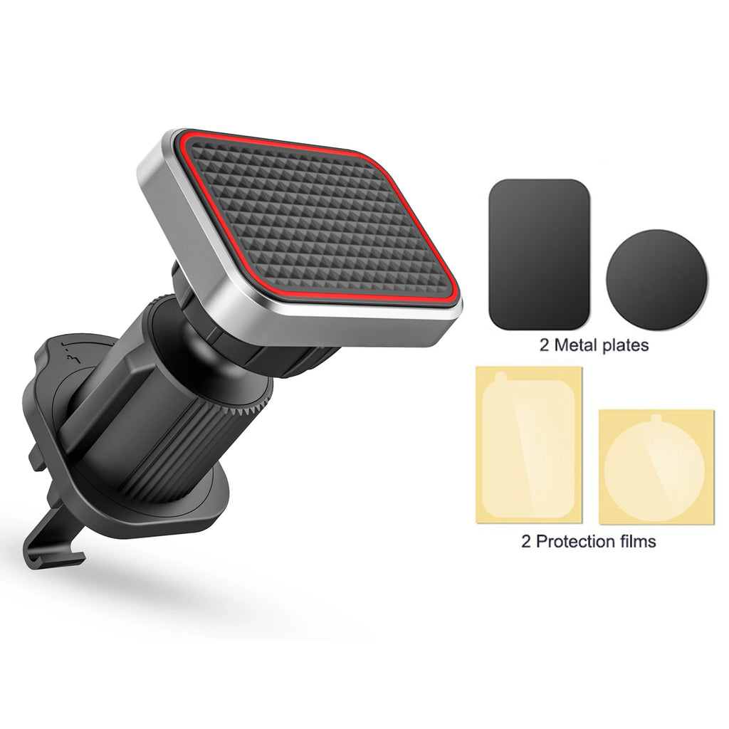 Magnetic Car Phone Holder Vent 2025 Upgrade 6X Strong Magnets, Universal Mobile Phone Mount Hook, 360 Rotating Air Vent Cradle