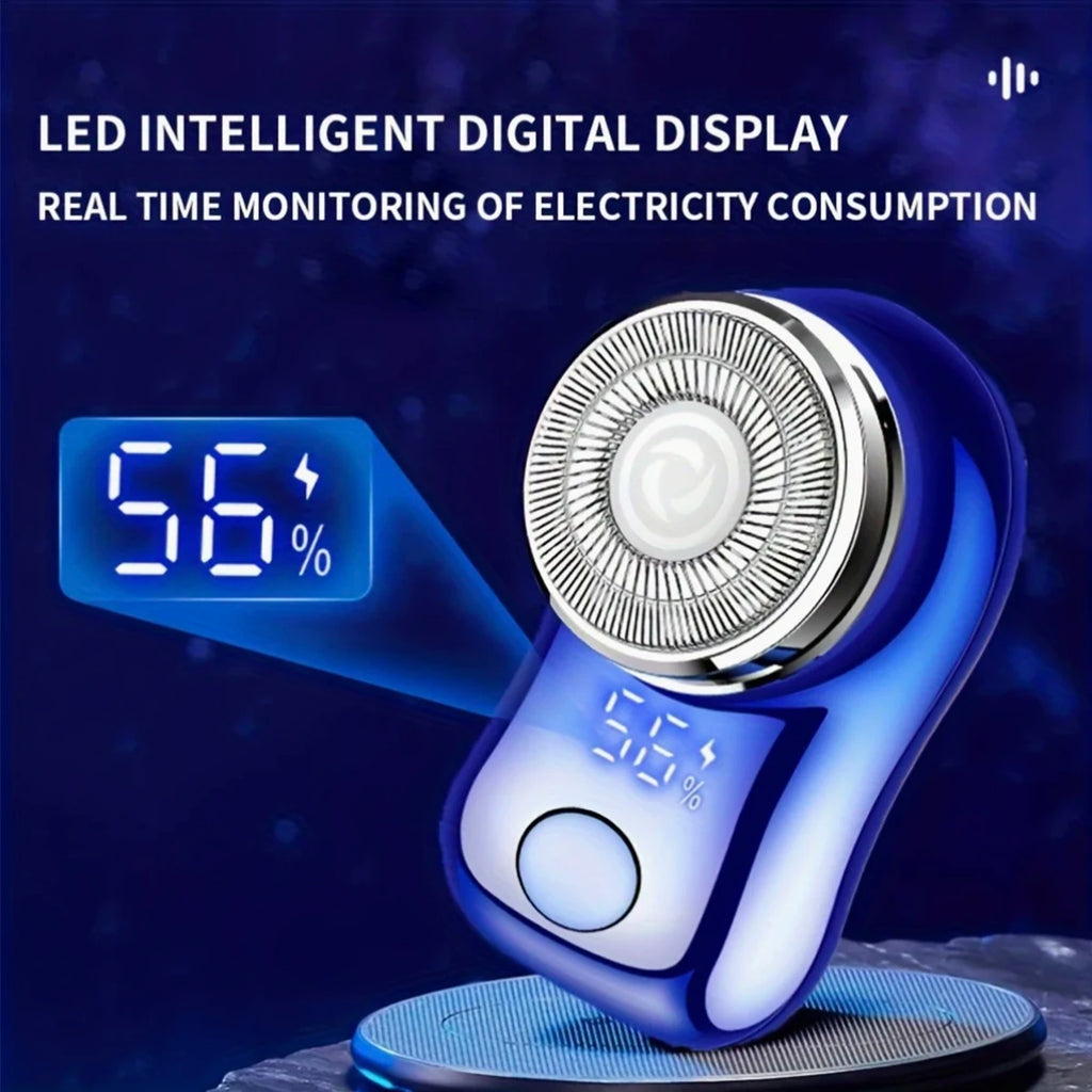 Man Electric Beard Shaver,Stainless Steel Spiral Razor,USB Rechargeable, Net Shaving Function, 1 Level, 1 Razor,Battery Life.