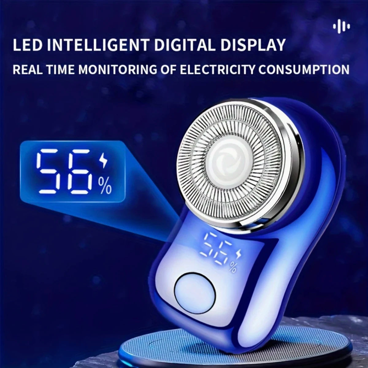Man Electric Beard Shaver,Stainless Steel Spiral Razor,USB Rechargeable, Net Shaving Function, 1 Level, 1 Razor,Battery Life.