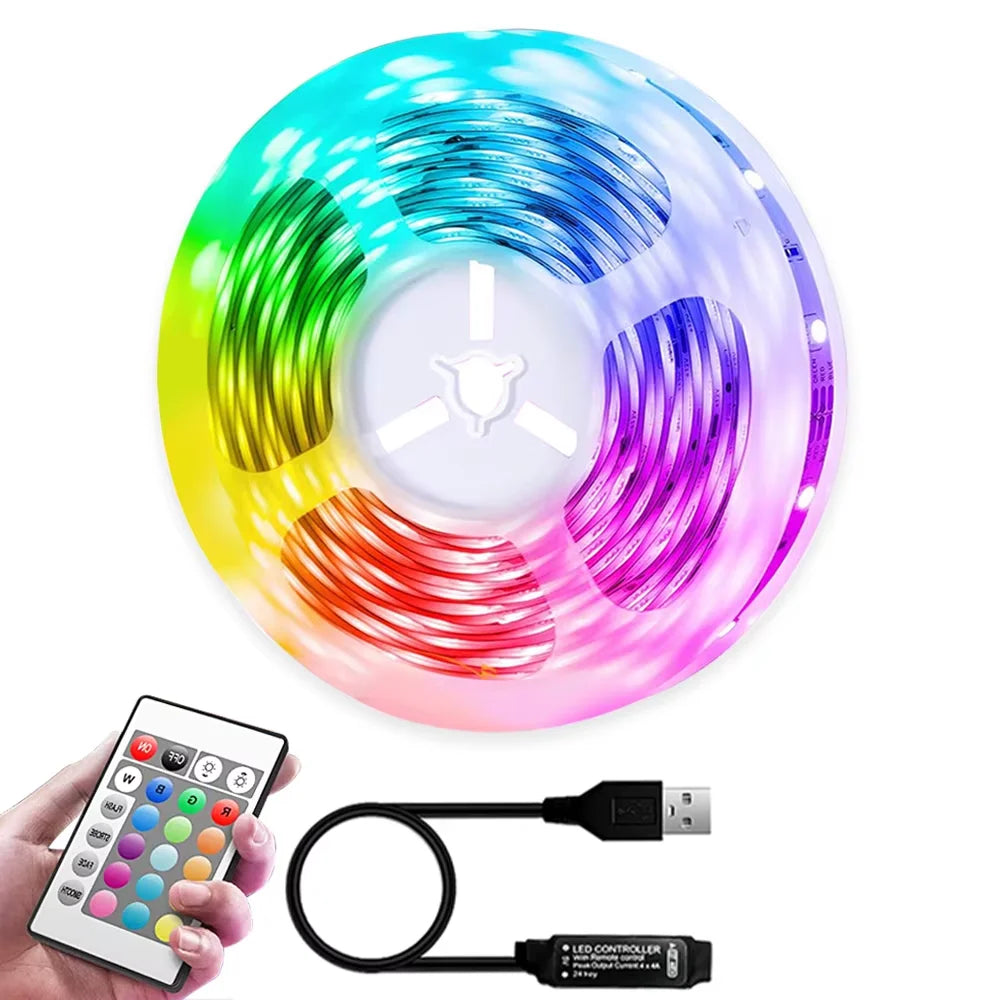 RGB LED Strip Lights 1-10M 5050/2835 Led Strip TV Back Bedroom Party Desktop Lighting for APP Control Remote Flexible Diode Lamp