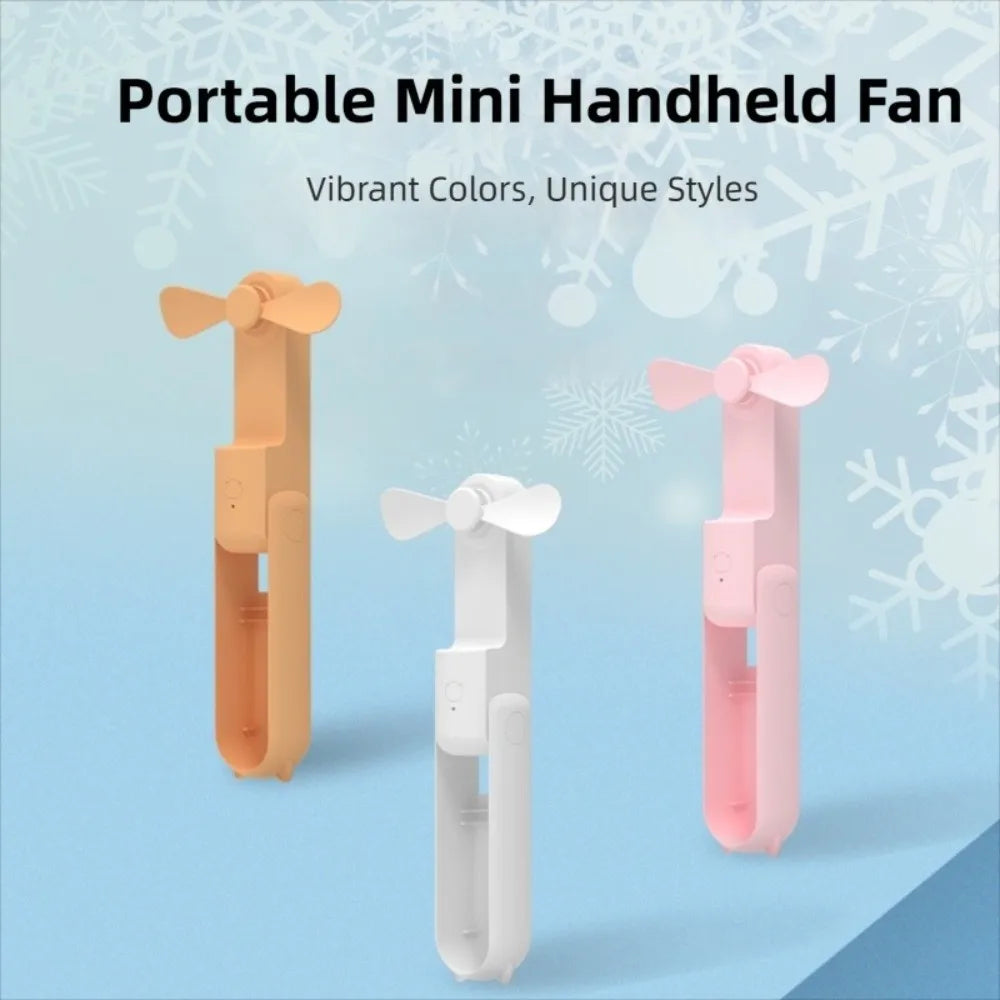 USB Rechargeable Portable Mini Handheld Fan 3 Speed Adjustable Small Pocket Fan Cute 2000mAh Strong Wind Electric Fan Travel