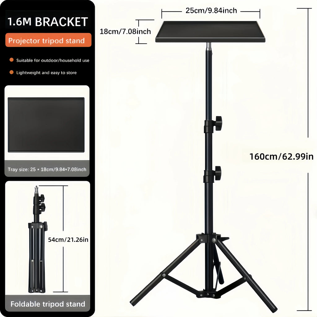 Mini Projector Stand, 25*18cm Small Tray Support, 3 Height Adjustable, Portable Desktop Bracket for Small Projectors