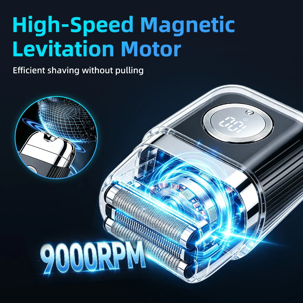 Electric Shaver for Men Dual-Head Blade Electric Razor Rechargeable Facial Beard Trimmer Portable Mini Electric Shaver for Men