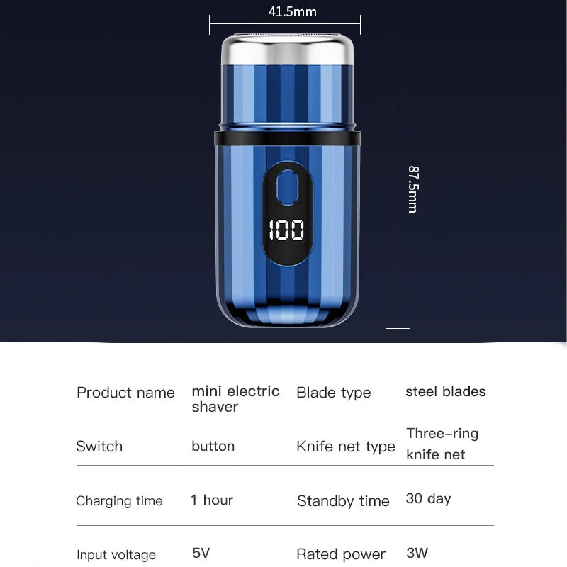Electric Shaver For Men Capsule Design Travel Home Use Electric Beard Knife USB Rechargeable Pocket Mini Portable Electric Razor