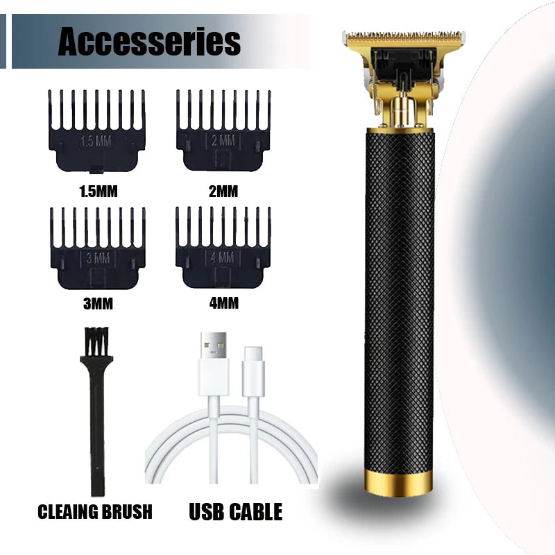 Professional Electric T9 Hair Clipper USB Cordless Beard Trimmer Haircut Grooming Kit Hair Cutting Machine for Stylists