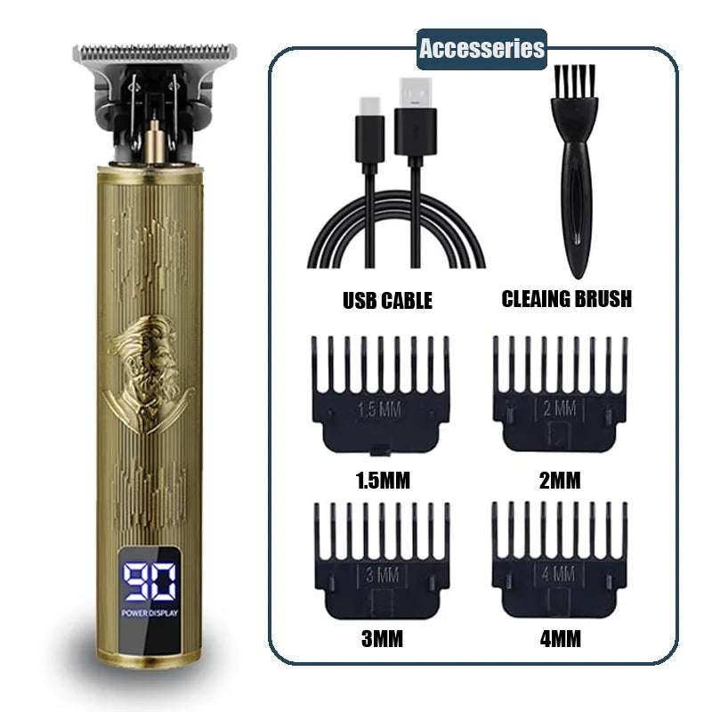 Professional Electric T9 Hair Clipper USB Cordless Beard Trimmer Haircut Grooming Kit Hair Cutting Machine for Stylists