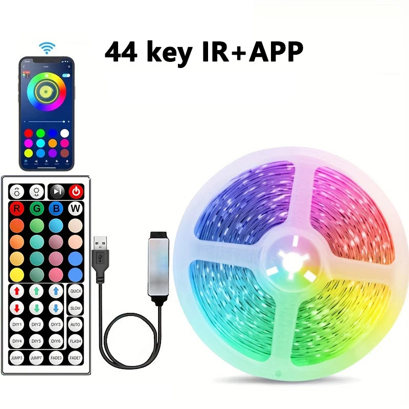 RGB Led Strip Lights 40m 30m 20m 10m 5m Music Sync Led Room Light with APP Control Flexible Ribbon for Room Bedroom Decoration