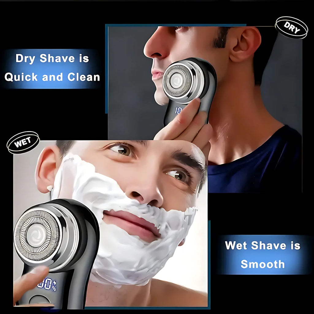 Man Electric Beard Shaver,Stainless Steel Spiral Razor,USB Rechargeable, Net Shaving Function, 1 Level, 1 Razor,Battery Life.