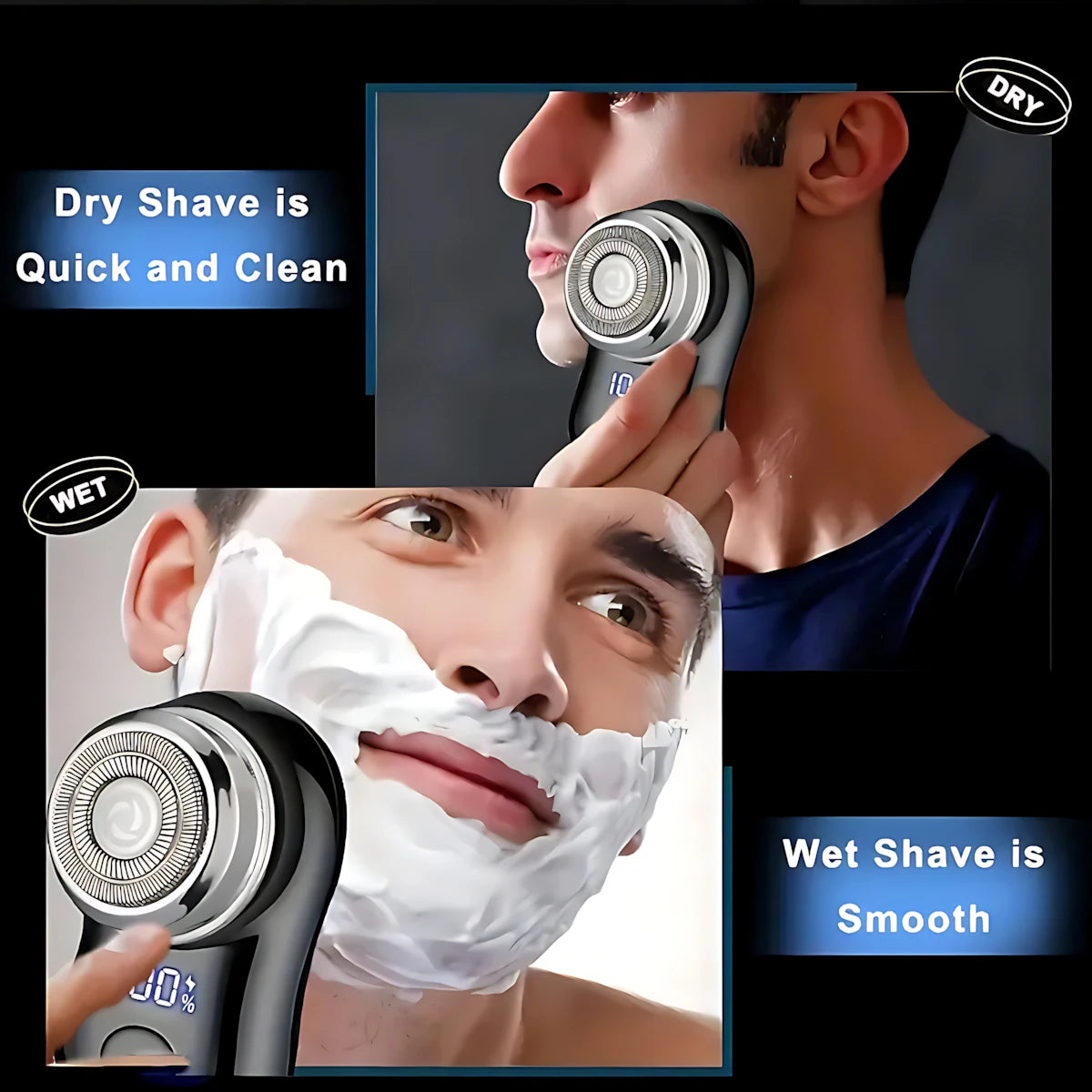 Man Electric Beard Shaver,Stainless Steel Spiral Razor,USB Rechargeable, Net Shaving Function, 1 Level, 1 Razor,Battery Life.