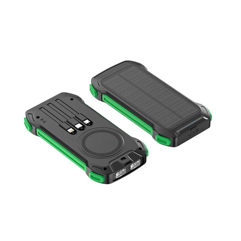 Solar Power Bank Wireless 200000mAh Large Capacity Fast Charging External Battery Outdoor Survival Emergency Equipment