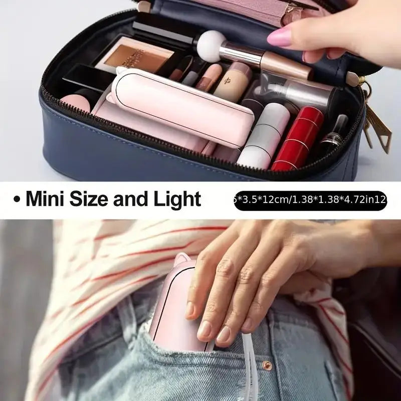 USB charging mini fan, portable small fan, foldable handheld eyelash fan, suitable for office, travel, and outdoor use
