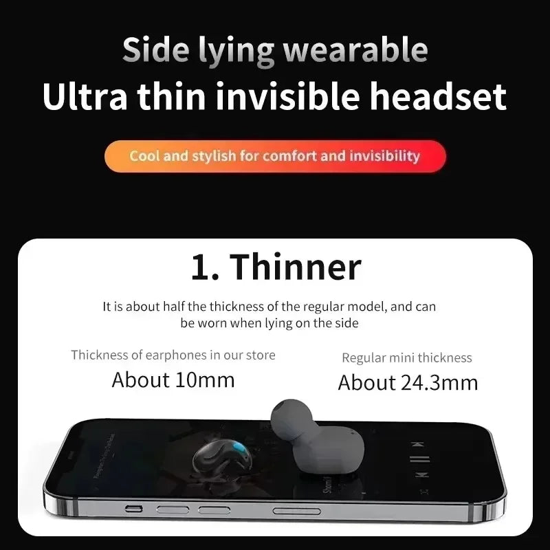 X55 Earphones Wireless Earphones Headphones Noise Reduction Sport Game Sleep Bluetooth Earbuds