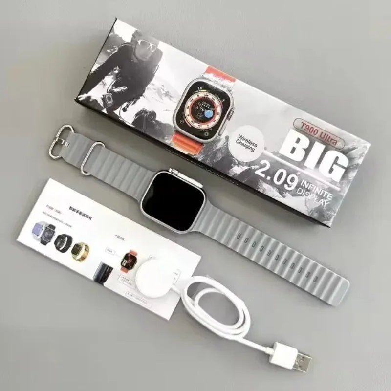 T900 Ultra Smart Watch 2.09" HD Screen 49mm Wireless Charging Bluetooth Call Fitness Smartwatch for Men Women Android IOS ﻿