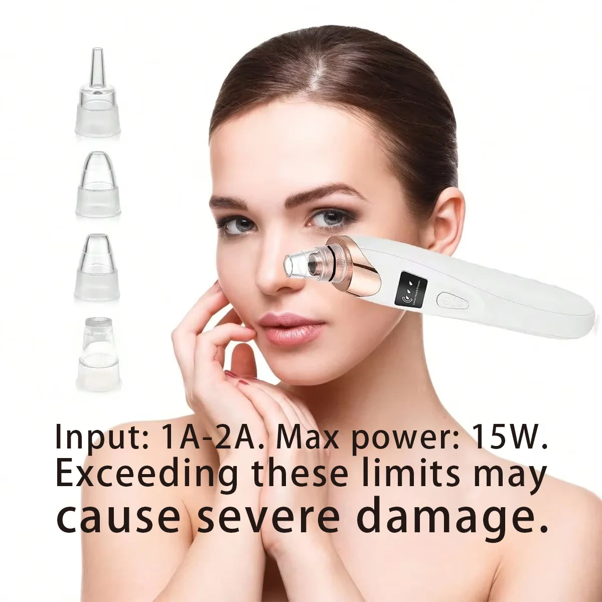 Portable Electric Blackhead Vacuum Remover Kit, Removes Blackheads & Whiteheads, Facial & Skin Care Device, 400mAh