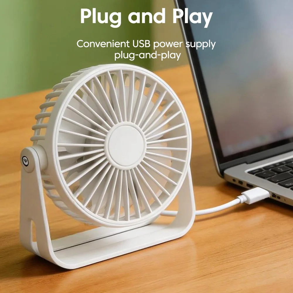 Mini Desktop Fan Nature Breeze USB Rechargeable Cable Small Fan For Student Dormitory Computer Summer Gadget Home Desk Office