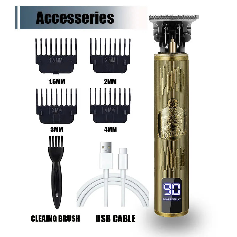 Professional Electric T9 Hair Clipper USB Cordless Beard Trimmer Haircut Grooming Kit Hair Cutting Machine for Stylists