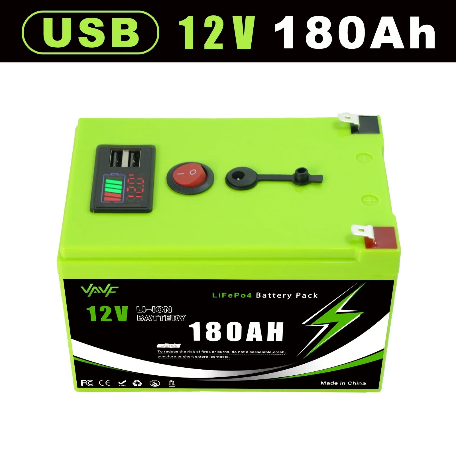 12V 200AH ️Solar Battery☃️ Lithium Deep Cycle Battery🌊Integrated BMS-Perfect for Solar Systems, Campers, Boats&Cabin Power