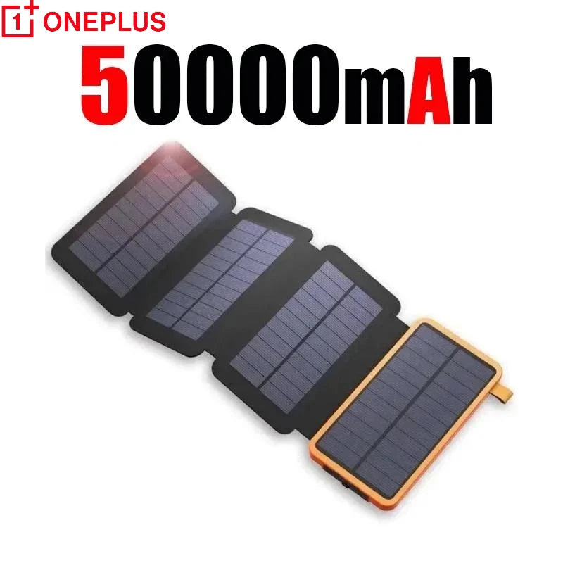 OnePlus 200000mAh Solar Powerbank Portable Folding Solar Panel USB Output Fast Charging Outdoor Camping Waterproof Sun Powerbank