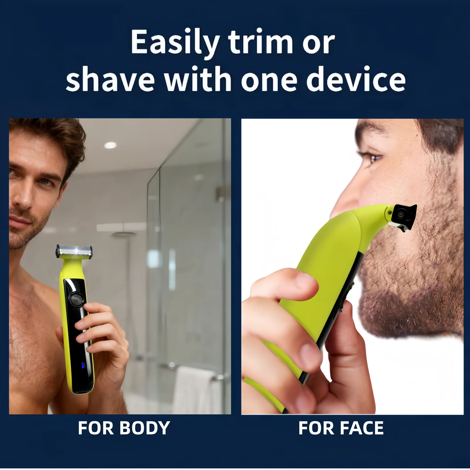Electric Shaver for Men Professional Beard Trimmer Cordless Razor Body Trimer USB Rechargeable Face Male Hair Shaving Machine
