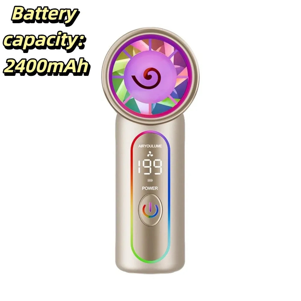 Lightweight Mini Handheld Fan Mini Size USB Rechargeable Portable Fan Powerful Turbo Airflow Compact Design USB Rechargeable Fan