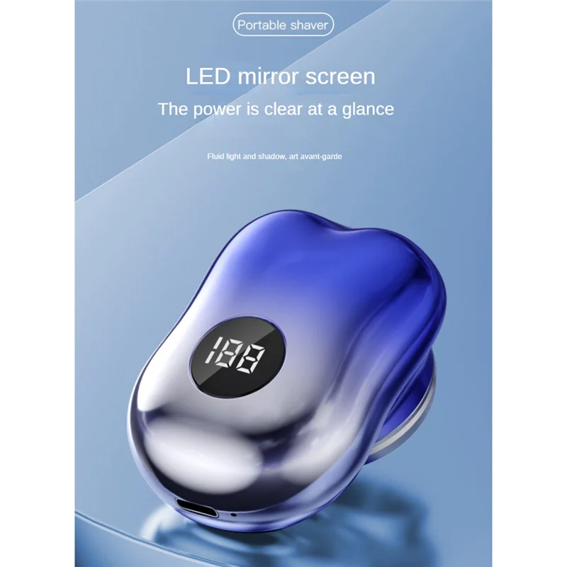 B06B-Portable USB Electric Mini Shaver For Men Pocket Electric Shaver Beard Trimmer Digital Display (C)