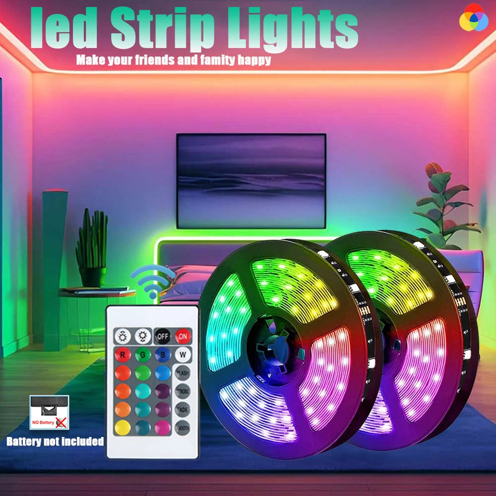 RGB 5050 Strip Light with24 Key Controller, 1m~40m Led Strip Lights for Bedroom, Kitchen, TV, Holidays (Halloween, Birthday)