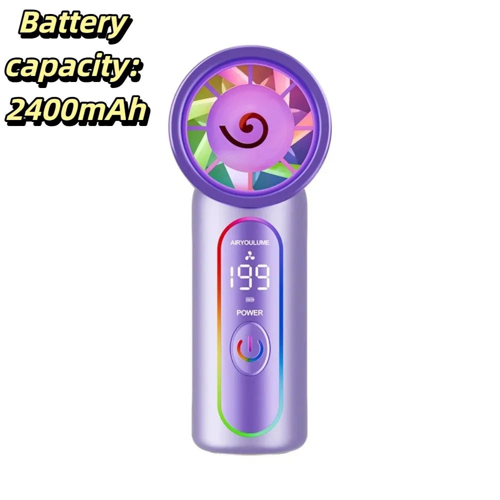 Lightweight Mini Handheld Fan Mini Size USB Rechargeable Portable Fan Powerful Turbo Airflow Compact Design USB Rechargeable Fan