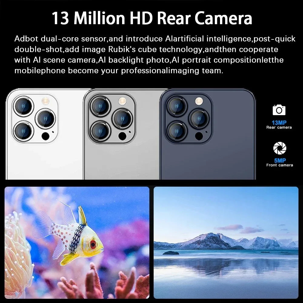 W&O X200 4G Smartphone Android 4GB RAM+64GB ROM Mobile Phone 6.53 Inch Dual SIM 4800mAh Battrey 5+13MP Camera Cell Phone on Sale