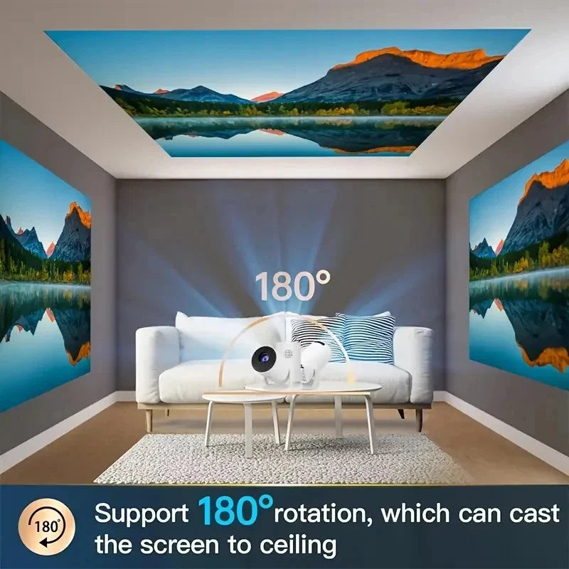 Mini M5 projector, supports 480P 50ANSI, Wireless Screen Mirroring,USB Plug,adjustable 180° projection angle,Glow Party Supplies