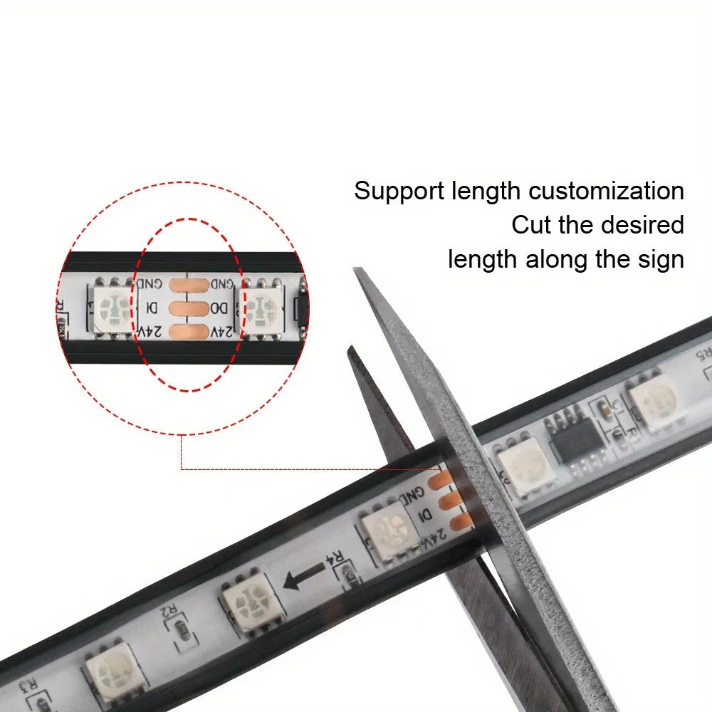 RGB LED Strip Lights for Trucks Operating on 24V an Ambient Lighting Kit for Vehicles Designed for Driving Truck Flashing Light