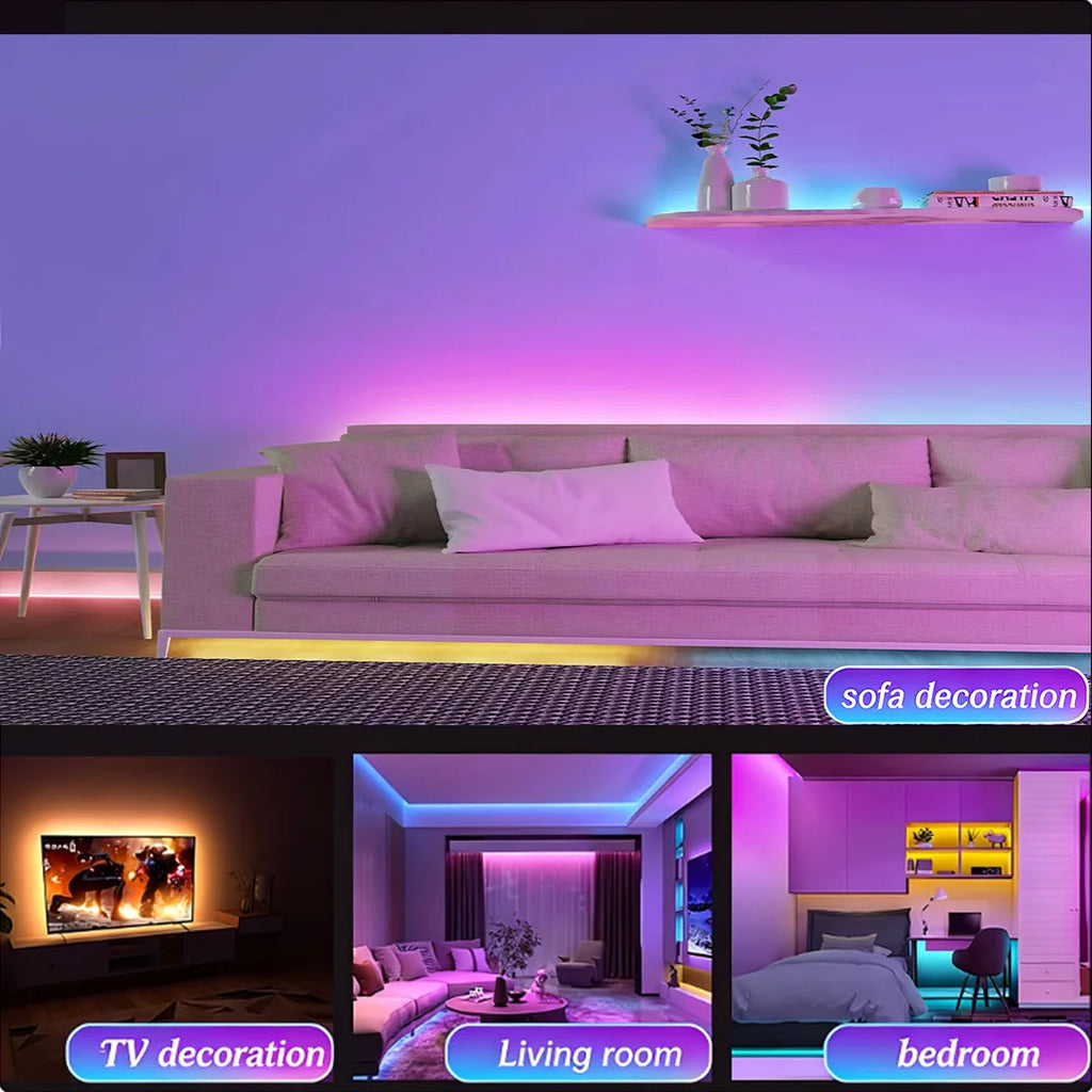 3535 RGB LED Strip, USB 5V, 24-Key IR Remote, Dimmable Color-Changing Light for TV, Bedroom & Gaming
