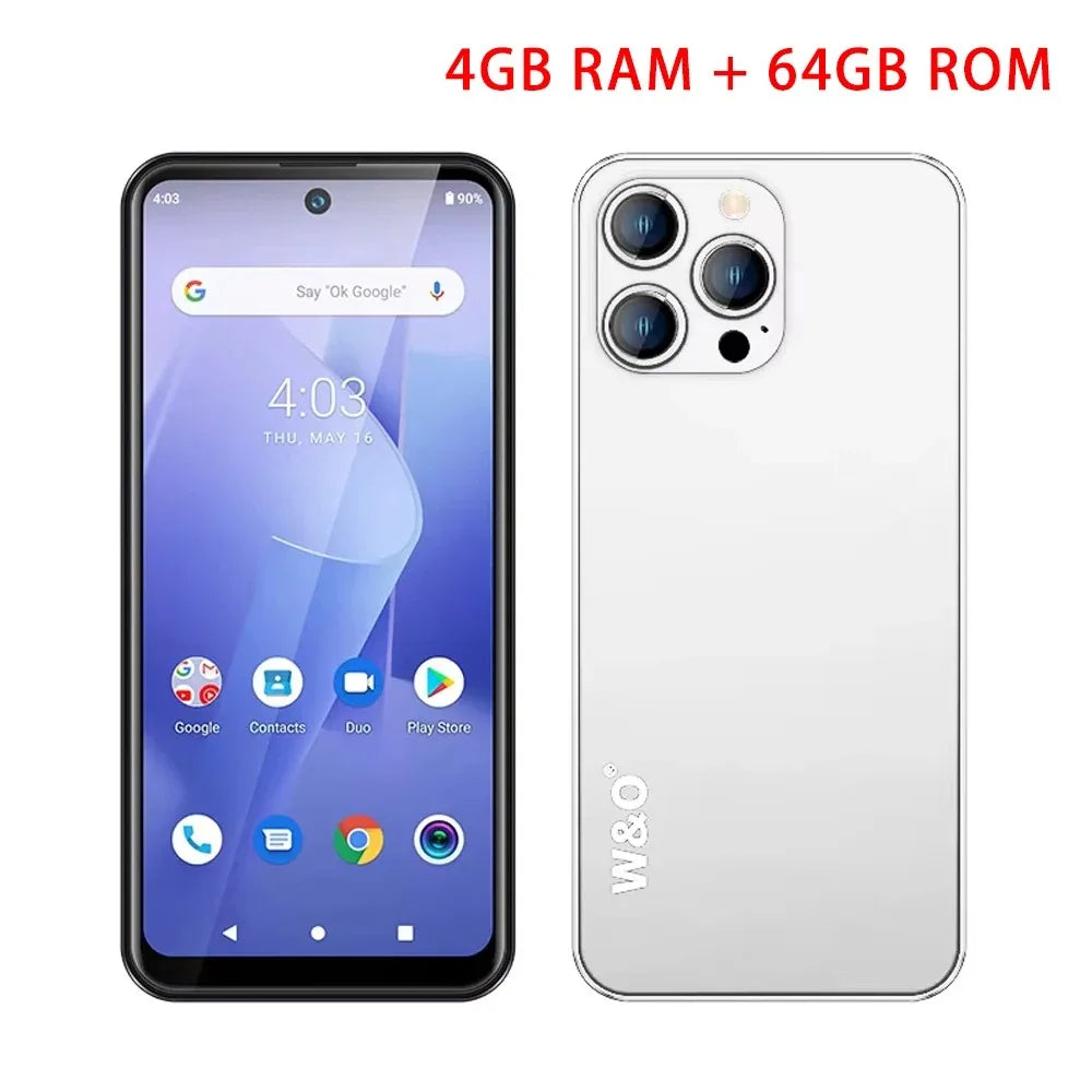 W&O X200 4G Smartphone Android 4GB RAM+64GB ROM Mobile Phone 6.53 Inch Dual SIM 4800mAh Battrey 5+13MP Camera Cell Phone on Sale