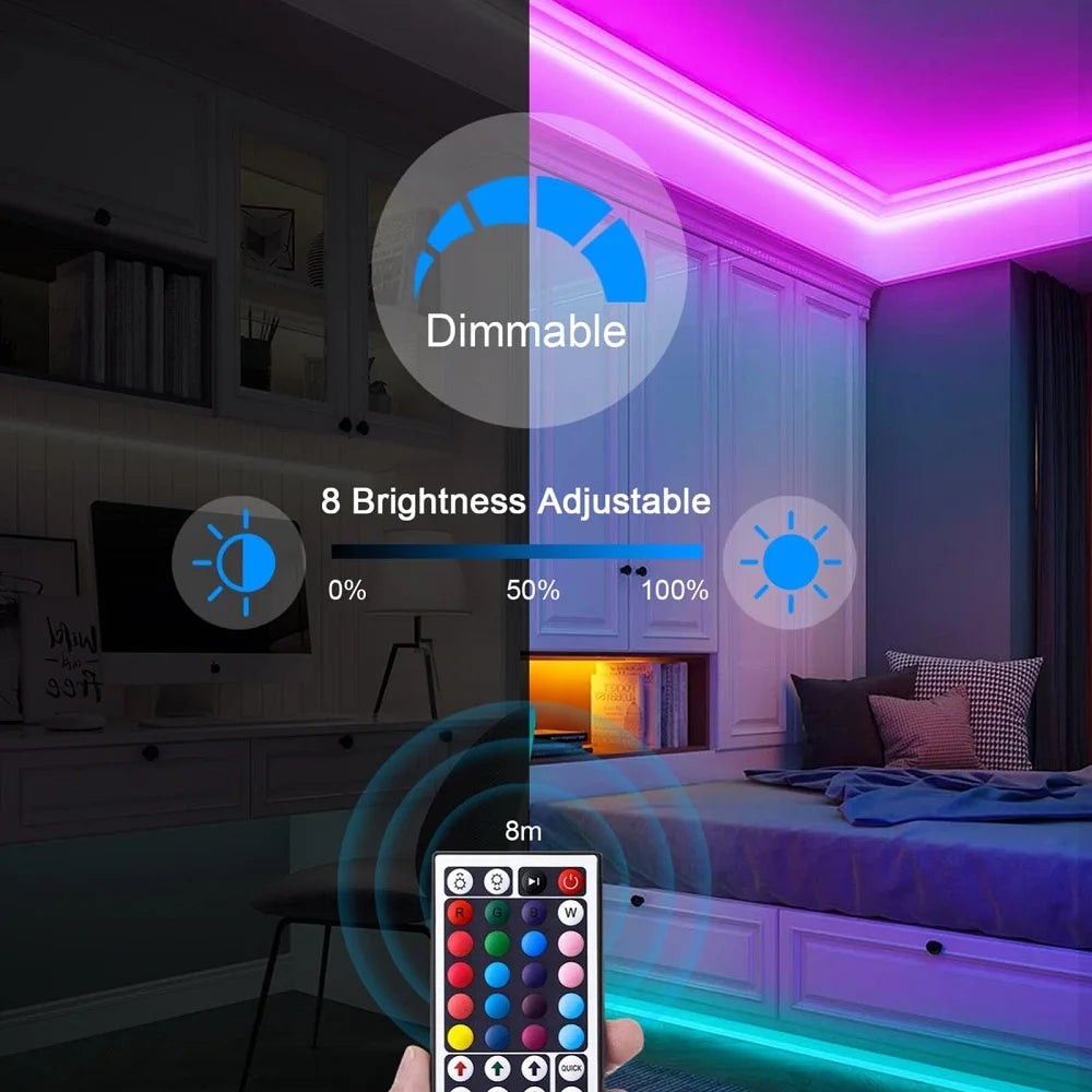 5050 16/LED Strip Lights Bluetooth App IR Control RGB USB Bright Best Suit For Bedroom TV Wall And Living Room Decoration Party