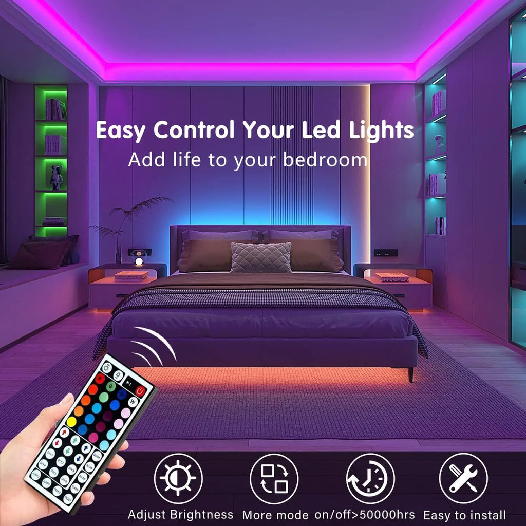 RGB LED Strip Lights 1-20M Led Strip Lighting with Remote Control USB Flexible Ribbon Luces Led for Room Decoration TV Backlight